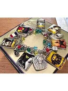 NYC Broadway  Musicals Playbills Charm Bracelet Wicked Hamilton Lion King New